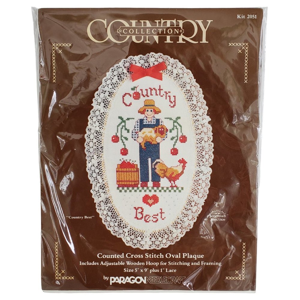 Paragon Needlecraft Country Best Counted Cross Stitch Kit Hobby 2051 Wood Hoop